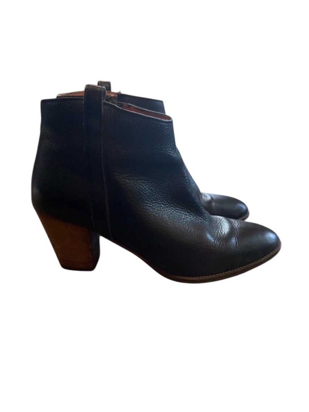 Madewell Black Leather Ankle Booties with Block Heel